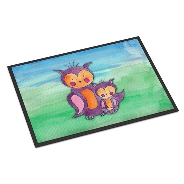 18 x 27 in. Momma & Baby Owl Watercolor Indoor or Outdoor Mat, Carolines Treasures, Mfr#: BB7430MAT